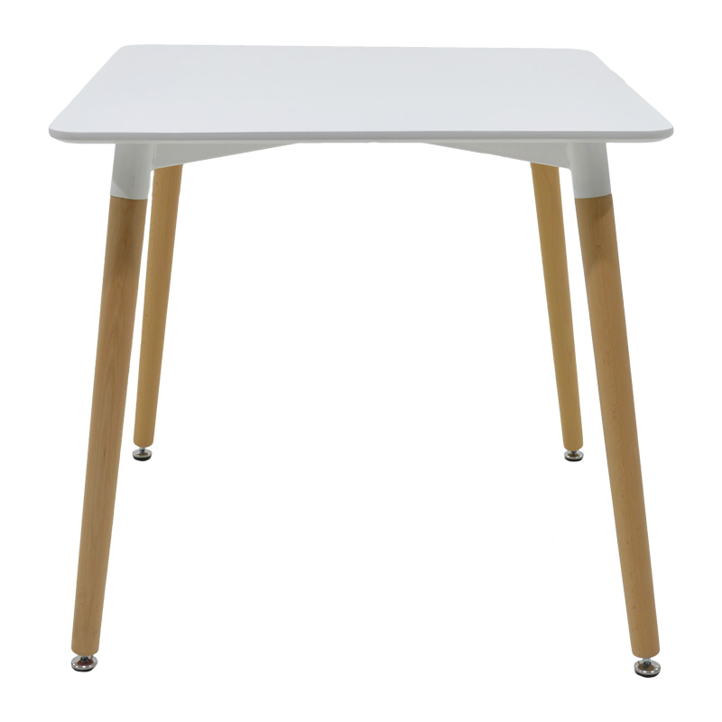 Dining table Natali pakoworld MDF top white-natural color legs 80x80x76cm Dining table Natali pakoworld MDF top white-natural color legs 80x80x76cm