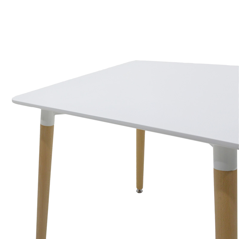 Dining table Natali pakoworld MDF top white-natural color legs 80x80x76cm Dining table Natali pakoworld MDF top white-natural color legs 80x80x76cm