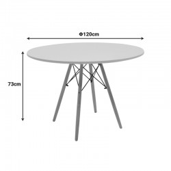 Julita pakoworld table MDF white and natural beech wood D120x73cm
