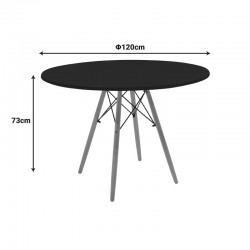 Julita pakoworld table MDF black and natural beech wood D120x73cm