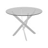 Antoro pakoworld table glass and metal legs in white shade D80x75cm