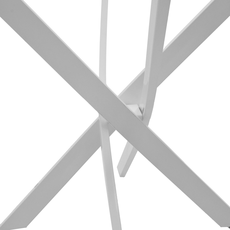 Antoro pakoworld table glass and metal legs in white shade D100x75cm