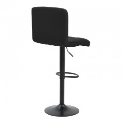 Bar stool Remina pakoworld height adjustable black velvet-black matt base 44x44x112cm Bar stool Remina pakoworld height adjustable black velvet-black matt base 44x44x112cm