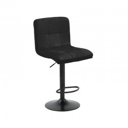 Bar stool Remina pakoworld height adjustable black velvet-black matt base 44x44x112cm Bar stool Remina pakoworld height adjustable black velvet-black matt base 44x44x112cm