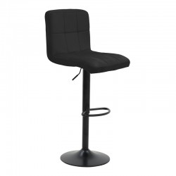 Bar stool Remina pakoworld height adjustable black velvet-black matt base 44x44x112cm Bar stool Remina pakoworld height adjustable black velvet-black matt base 44x44x112cm