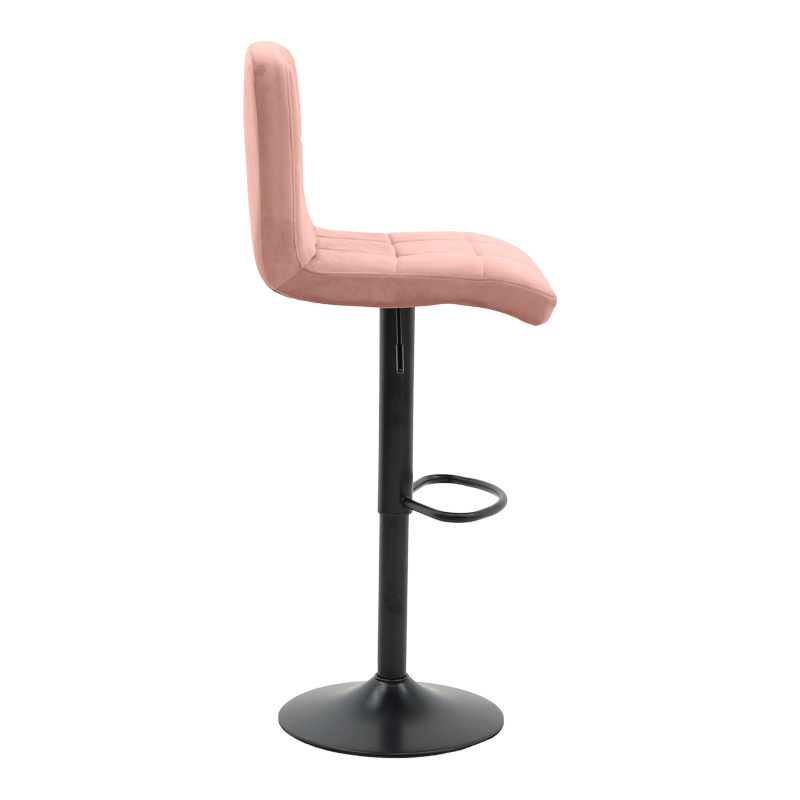 Bar stool Remina pakoworld height adjustable rotten apple velvet-black matt base 44x44x112cm Bar stool Remina pakoworld height adjustable rotten apple velvet-black matt base 44x44x112cm