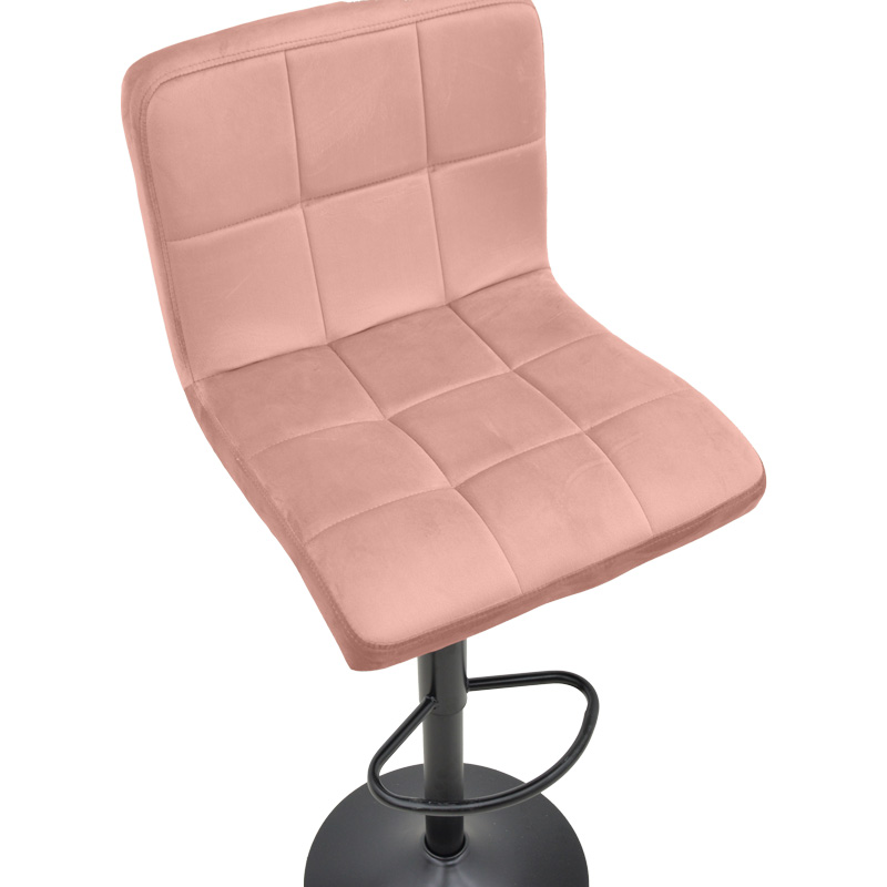 Bar stool Remina pakoworld height adjustable rotten apple velvet-black matt base 44x44x112cm Bar stool Remina pakoworld height adjustable rotten apple velvet-black matt base 44x44x112cm