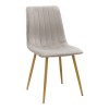 Noor chair pakoworld velvet grey - legs in natural shade 44x53x86cm