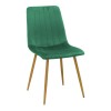 Noor chair pakoworld velvet green - legs in natural shade 44x53x86cm