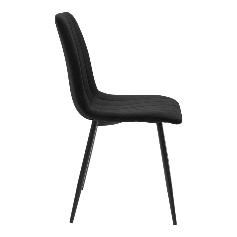 Noor chair pakoworld black fabric and metal leg 44x53x86cm