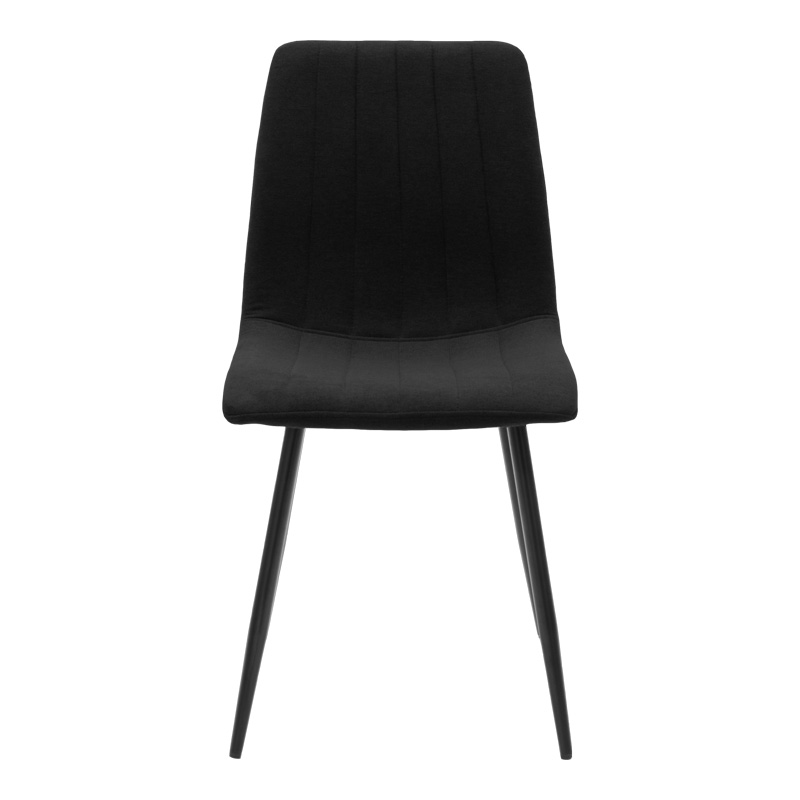 Noor chair pakoworld black fabric and metal leg 44x53x86cm