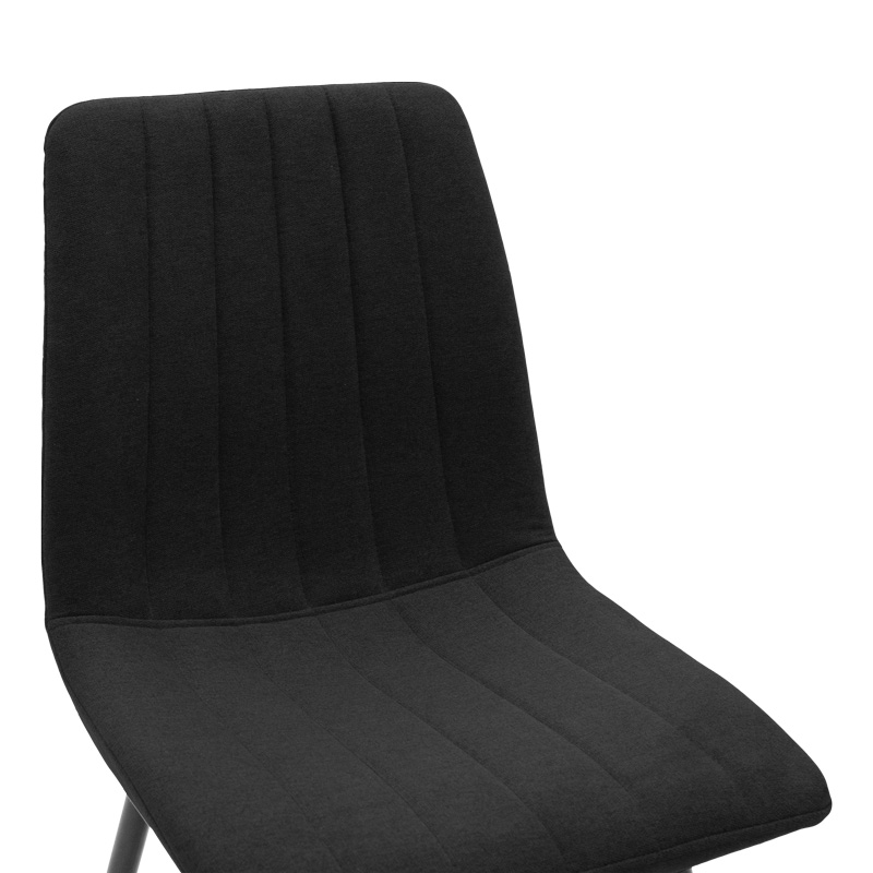 Noor chair pakoworld black fabric and metal leg 44x53x86cm