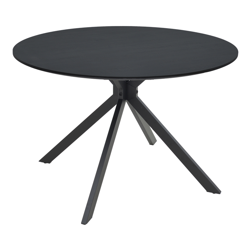 Table Xuson pakoworld black mdf and metal legs D120x75cm