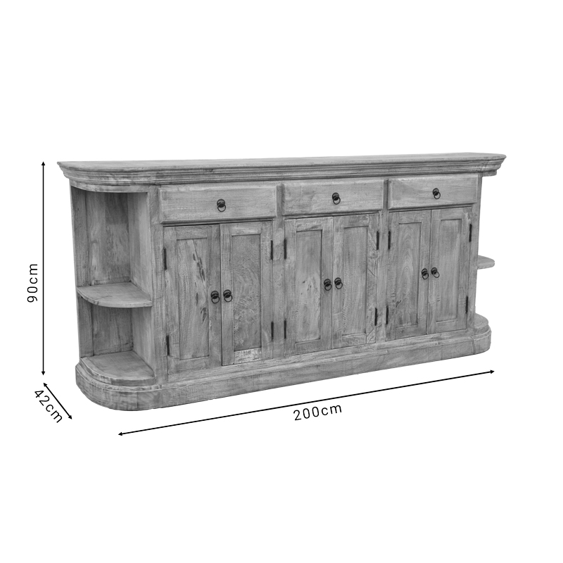 Μπουφές Freklian Inart φυσικό μασίφ mango ξύλο 200x42x90εκ