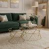Coffee tables Pelosif Inart gold set 2pcs metal