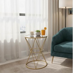 Βοηθητικό τραπέζι σαλονιού Vogarton Inart χρυσό 40x40x56εκ
