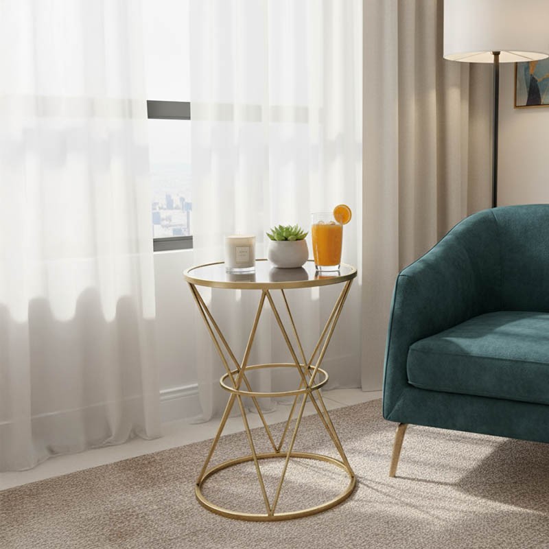 Coffee table Vogaton Inart gold metal 40x40x56cm