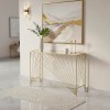 Console Gioni Inart gold metal 110x30x75cm