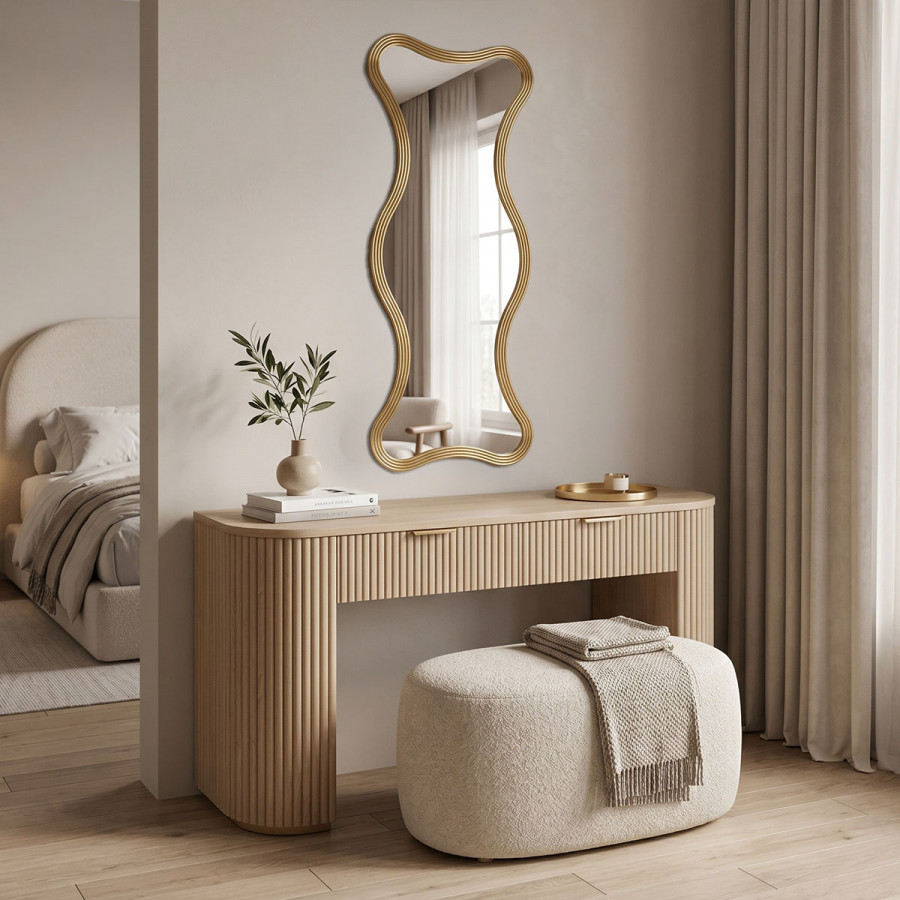 Mirror Boulen Inart wood in gold color 51x2x126cm