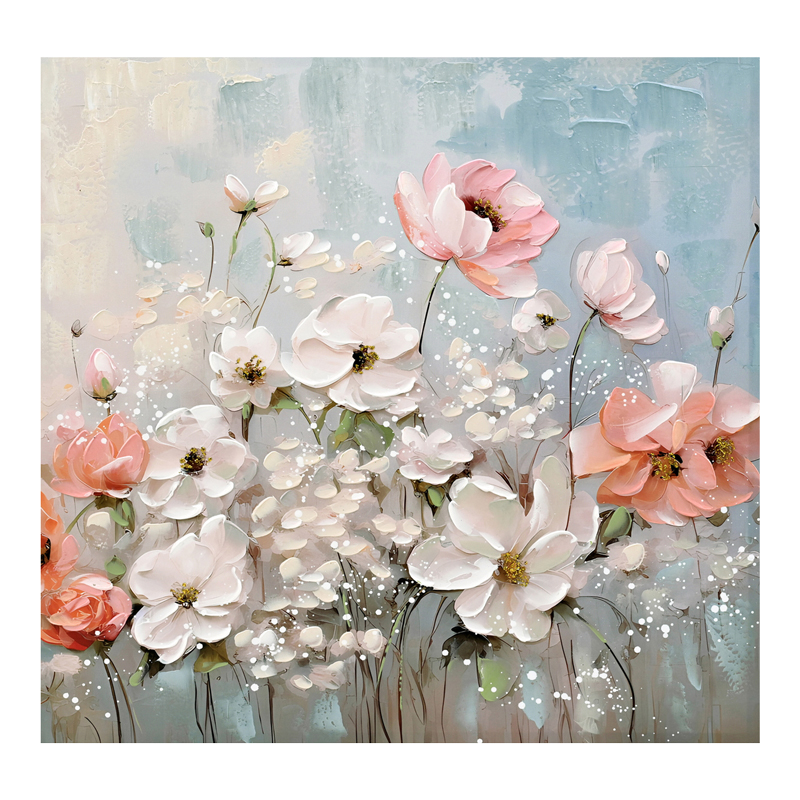 Canvas painting Rozy II Inart 80x3x80cm Canvas painting Rozy II Inart 80x3x80cm