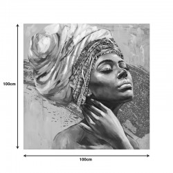 Canvas painting Africana Inart 100x3x100cm Canvas painting Africana Inart 100x3x100cm