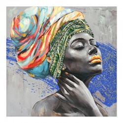 Canvas painting Africana Inart 100x3x100cm Canvas painting Africana Inart 100x3x100cm