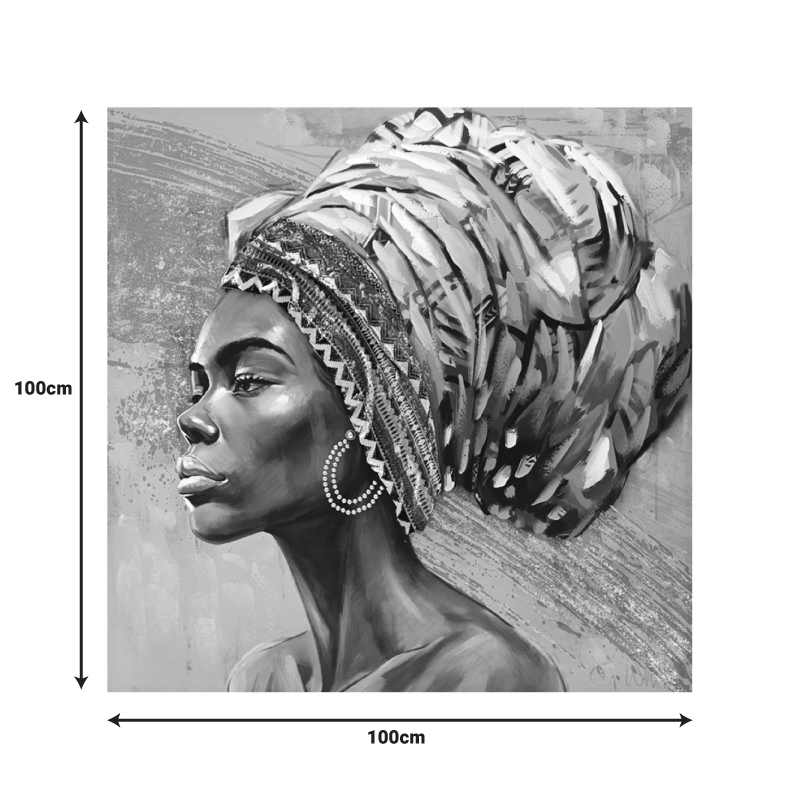 Canvas painting Africana I Inart 100x3x100cm Canvas painting Africana I Inart 100x3x100cm