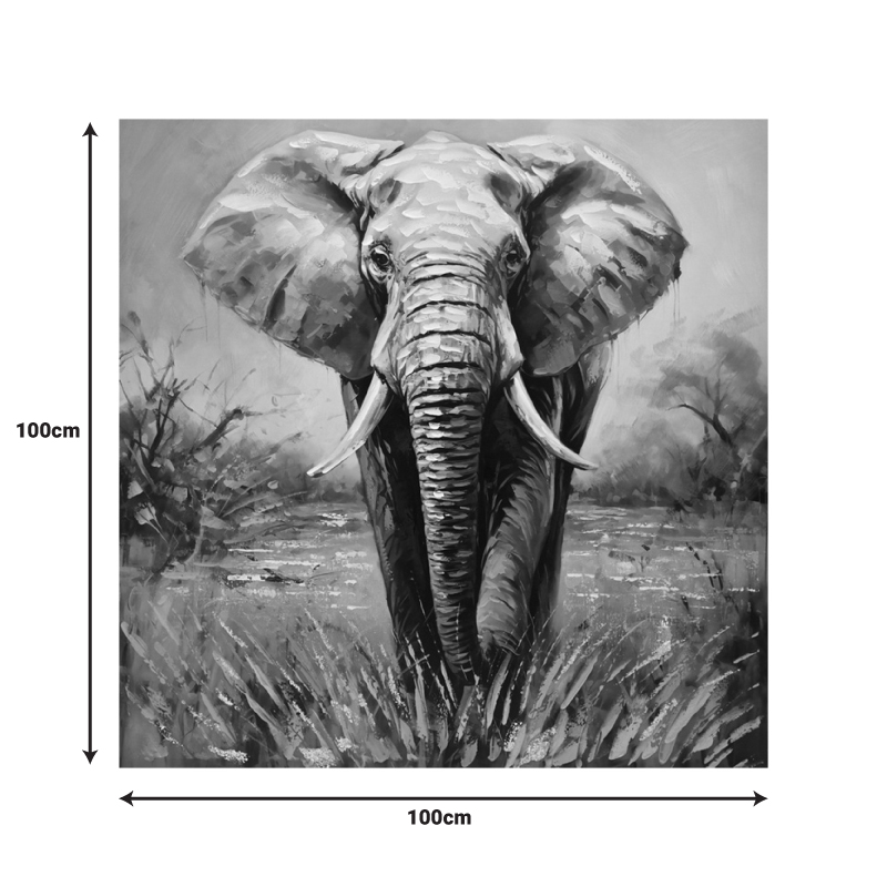 Canvas painting Elepho Inart 100x3x100cm Canvas painting Elepho Inart 100x3x100cm