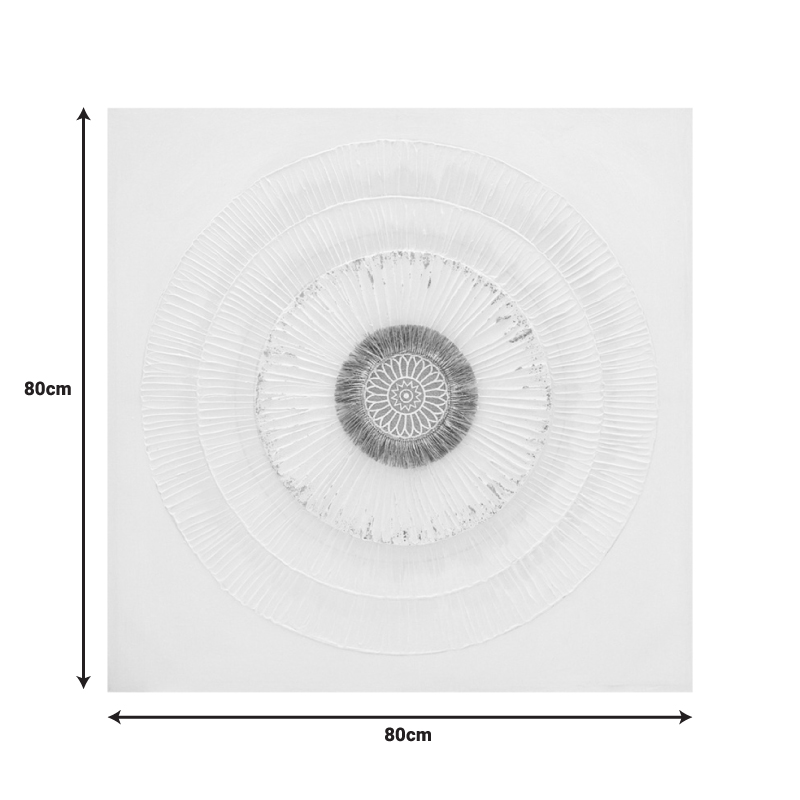 Canvas painting Circled Inart 80x3x80cm Canvas painting Circled Inart 80x3x80cm