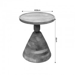 Βοηθητικό τραπέζι Spello Inart φυσικό μασίφ mango ξύλο Φ38x46εκ
