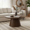 Aliki Inart coffee table walnut solid mango wood D90x40cm