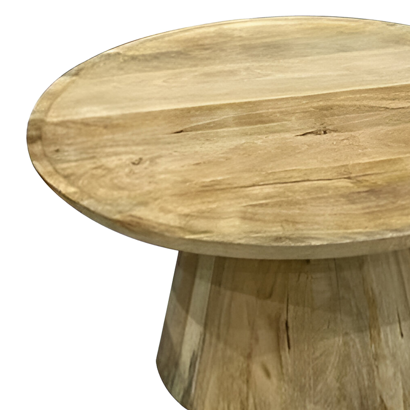 Tραπέζι σαλονιού Aliki Inart φυσικό μασίφ mango ξύλο Φ90x40εκ