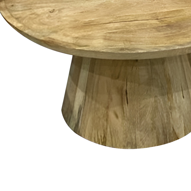 Aliki Inart coffee table natural solid mango wood D90x40cm Aliki Inart coffee table natural solid mango wood D90x40cm