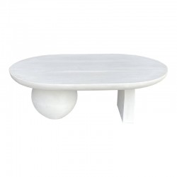Kane Inart coffee table solid acacia wood in white color 110x72x38cm Kane Inart coffee table solid acacia wood in white color 110x72x38cm