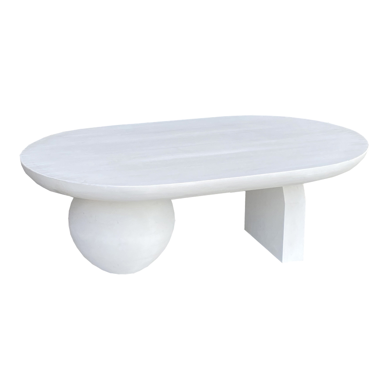 Kane Inart coffee table solid acacia wood in white color 110x72x38cm Kane Inart coffee table solid acacia wood in white color 110x72x38cm