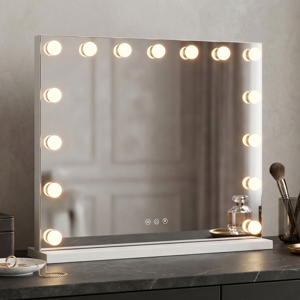 pakoworld Hollywood Led Mirror iron white 60x12x52.3cm