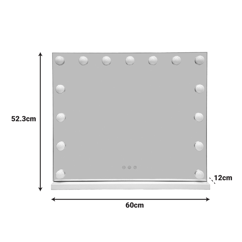pakoworld Hollywood Led Mirror iron white 60x12x52.3cm