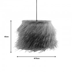 Φωτιστικό οροφής μονόφωτο Hairy Inart Ε27 φυσικό ρατάν Φ70x188εκ