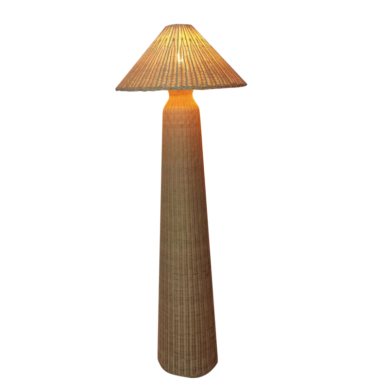 Floor lamp Mesulus Inart E27 natural rattan D56.5x150cm