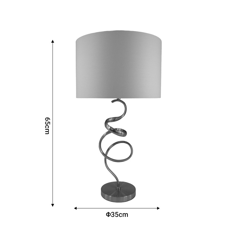 Table lamp Valou Inart E27 silver aluminium-white fabric D35x65cm Table lamp Valou Inart E27 silver aluminium-white fabric D35x65cm