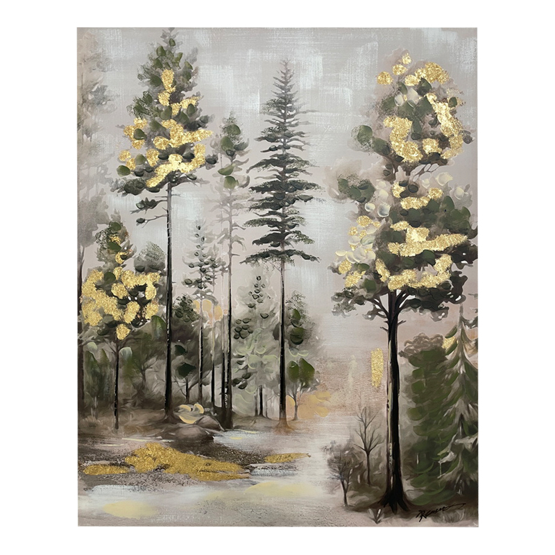 Paining on canvas with frame Foreso Inart 80x3x100cm Paining on canvas with frame Foreso Inart 80x3x100cm