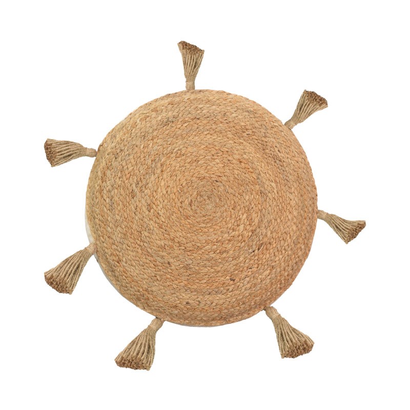 Puff chair pillow Εlefon Inart natural-ecru fabric D40x7.5cm Puff chair pillow Εlefon Inart natural-ecru fabric D40x7.5cm
