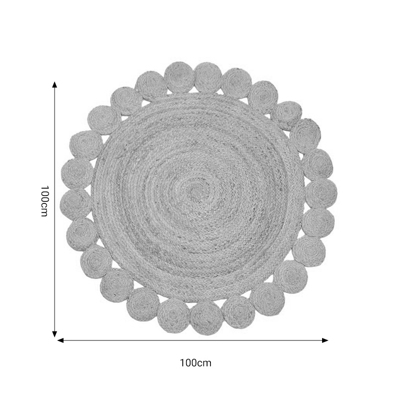 Χαλί Voni Inart φυσικό γιούτα100x100x1εκ