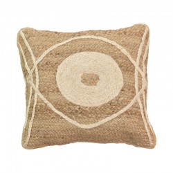 Pillow Foliens Inart natural-ecru 100% jute 45x45x2.5cm Pillow Foliens Inart natural-ecru 100% jute 45x45x2.5cm