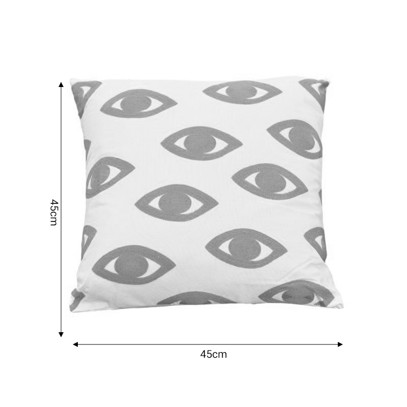 Pillow Eyes Inart natural-white 45x45x2.5cm Pillow Eyes Inart natural-white 45x45x2.5cm