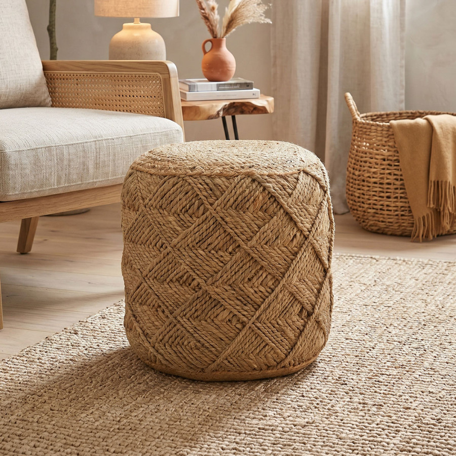 Stool Vladir Inart natural 100% jute 40x40x40cm