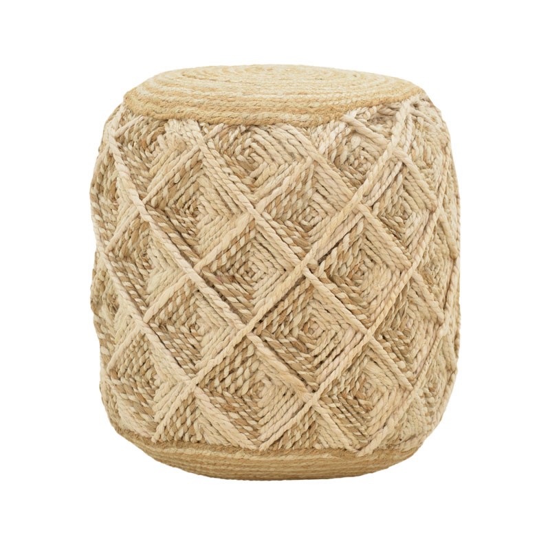 Stool Yton Inart beige 100% jute 40x40x40cm Stool Yton Inart beige 100% jute 40x40x40cm