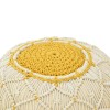 Boha Inart jute stool-pouf in yellow and white shade D40x30cm