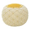 Boha Inart jute stool-pouf in yellow and white shade D40x30cm