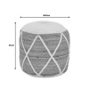 Maroc Inart jute stool-pouf in natural and white shade D40x45cm
